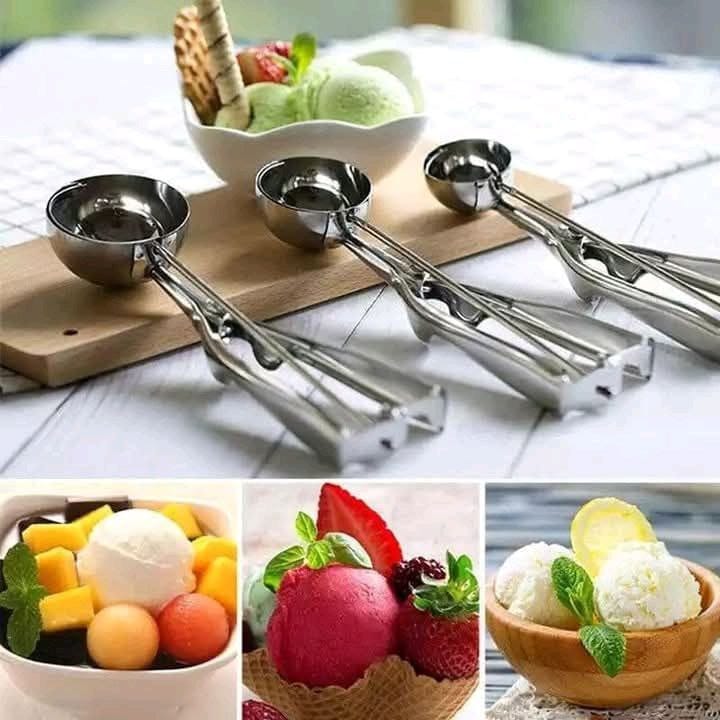 مغرفة / قابضة المثلجات بمفتاح التحرير Stainless Steel Trigger Ice Cream Scoop
