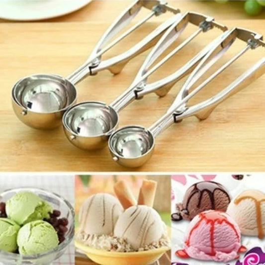 مغرفة / قابضة المثلجات بمفتاح التحرير Stainless Steel Trigger Ice Cream Scoop