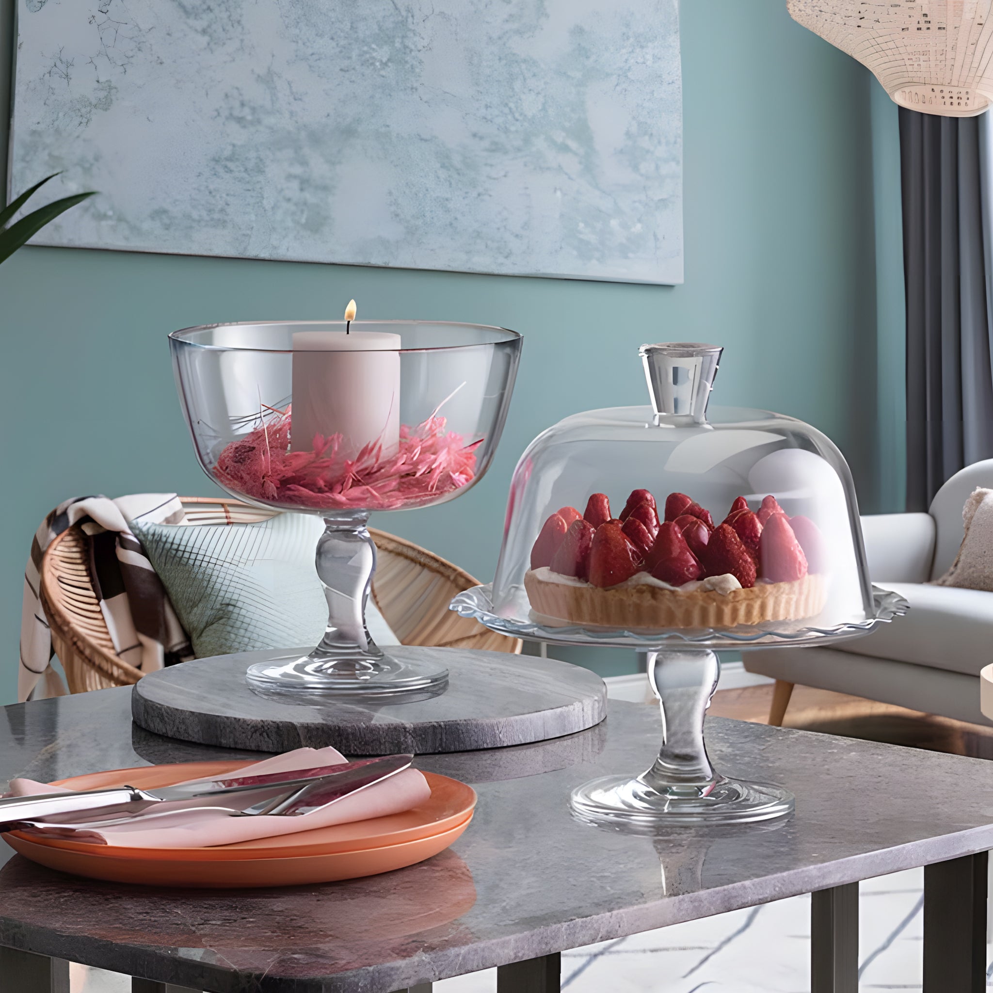 طبق تقديم بغطاء 25.9*26.4 سم باشابتشى