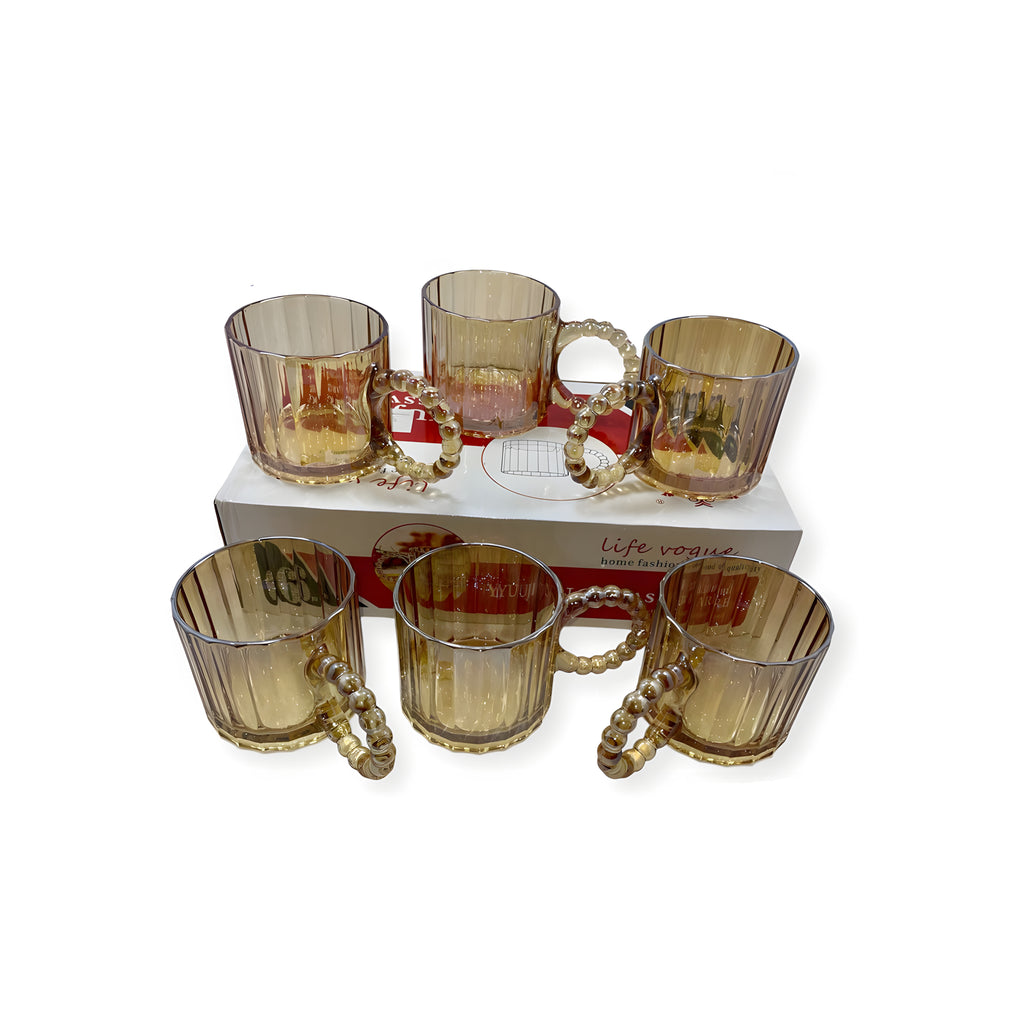 طقم مج 6 قطع عقد عسلي ماركة Yujing.