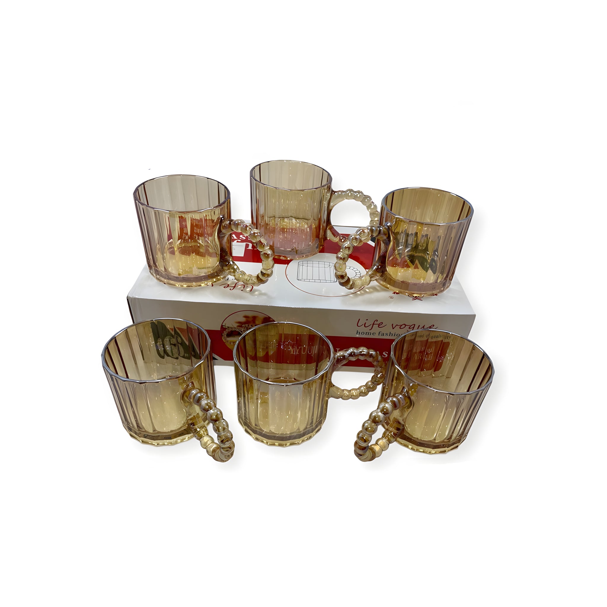 طقم مج 6 قطع عقد عسلي ماركة Yujing.