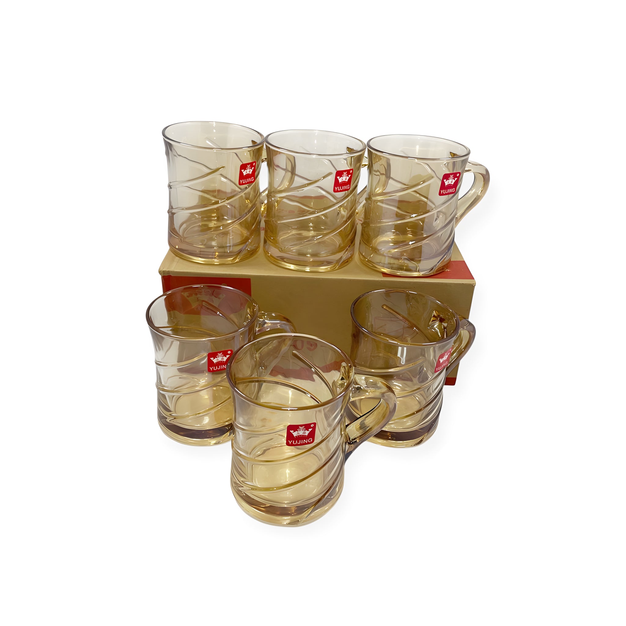 طقم كوب 6 قطع عسلي ماركة يوجينج.