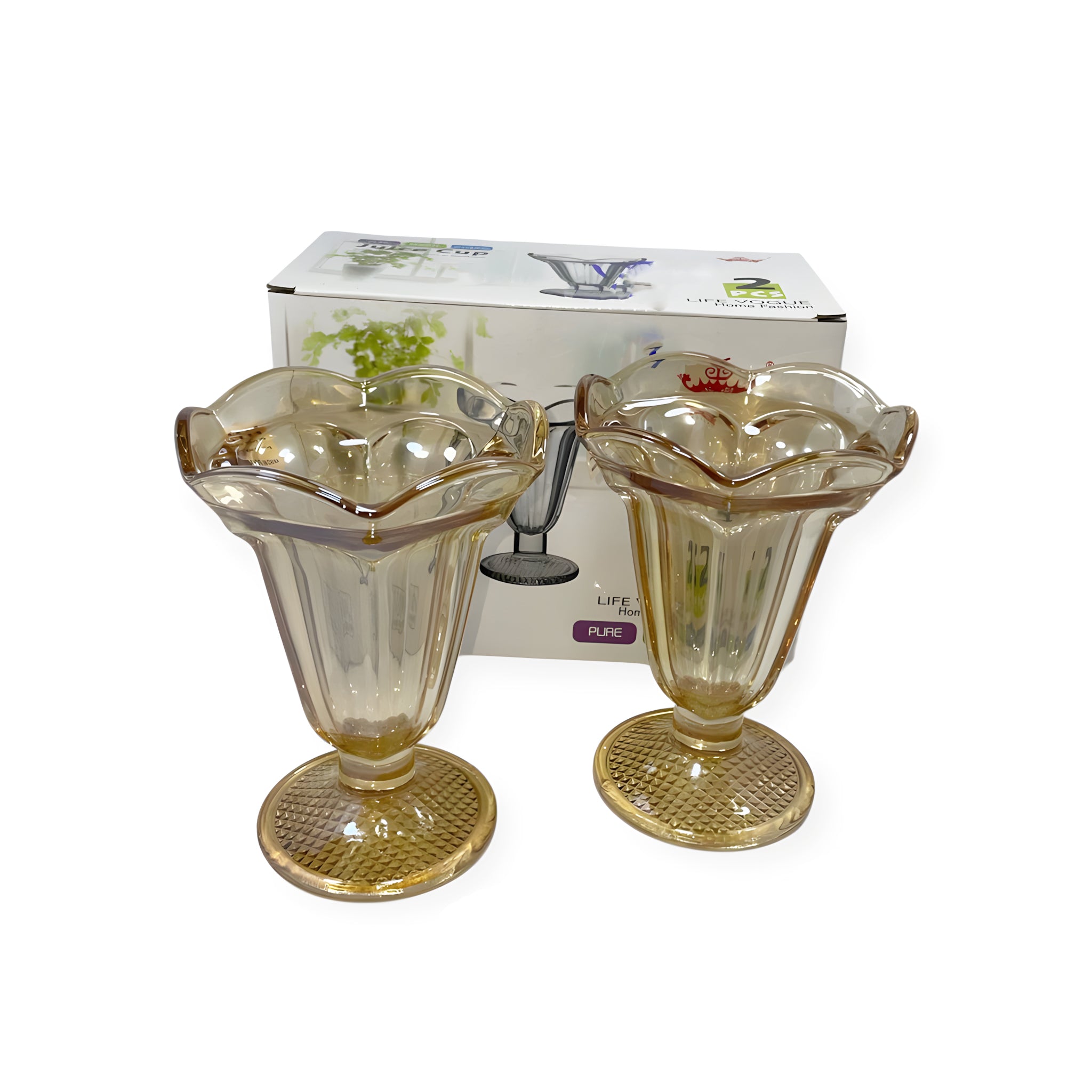 كأس ايس كريم 2 قطعة ماركة  Yujing.