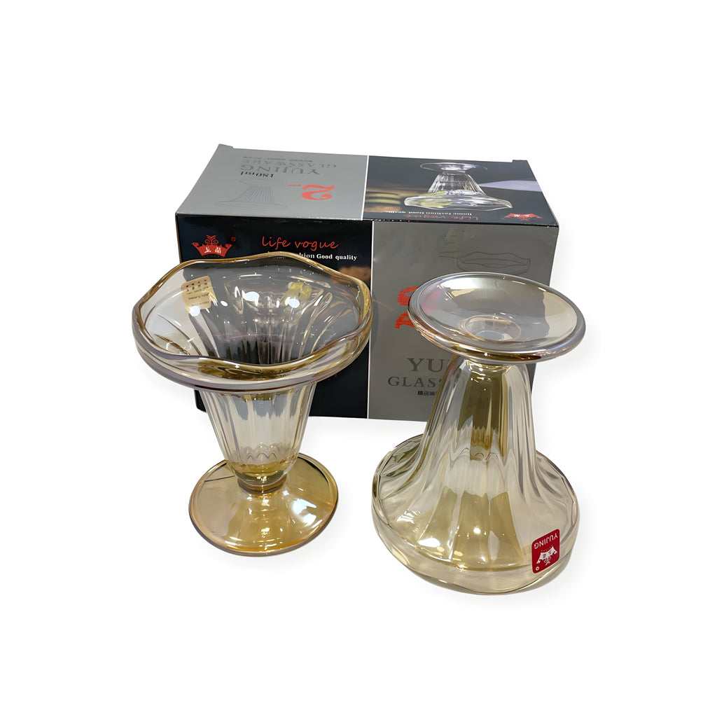 كأس ايس كريم 2 قطعة  عسلي ماركة  Yujing.