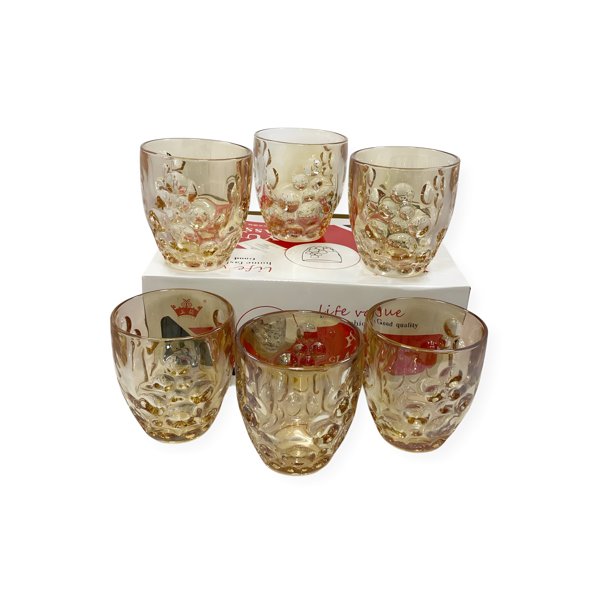 طقم كوب عسلي 6 قطع ماركة Yujing.