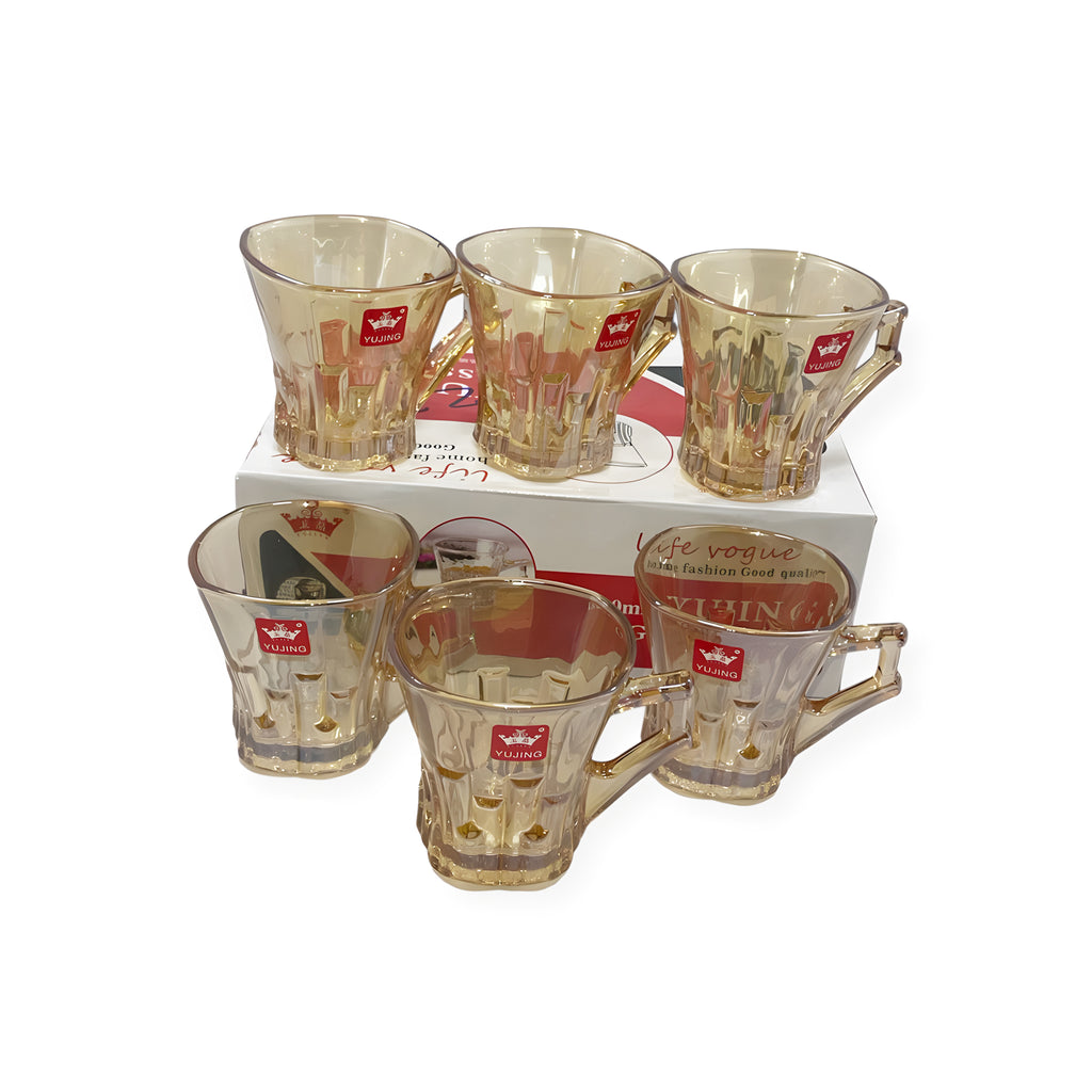 طقم استكانة عسلي 6 قطع ماركة Yujing.