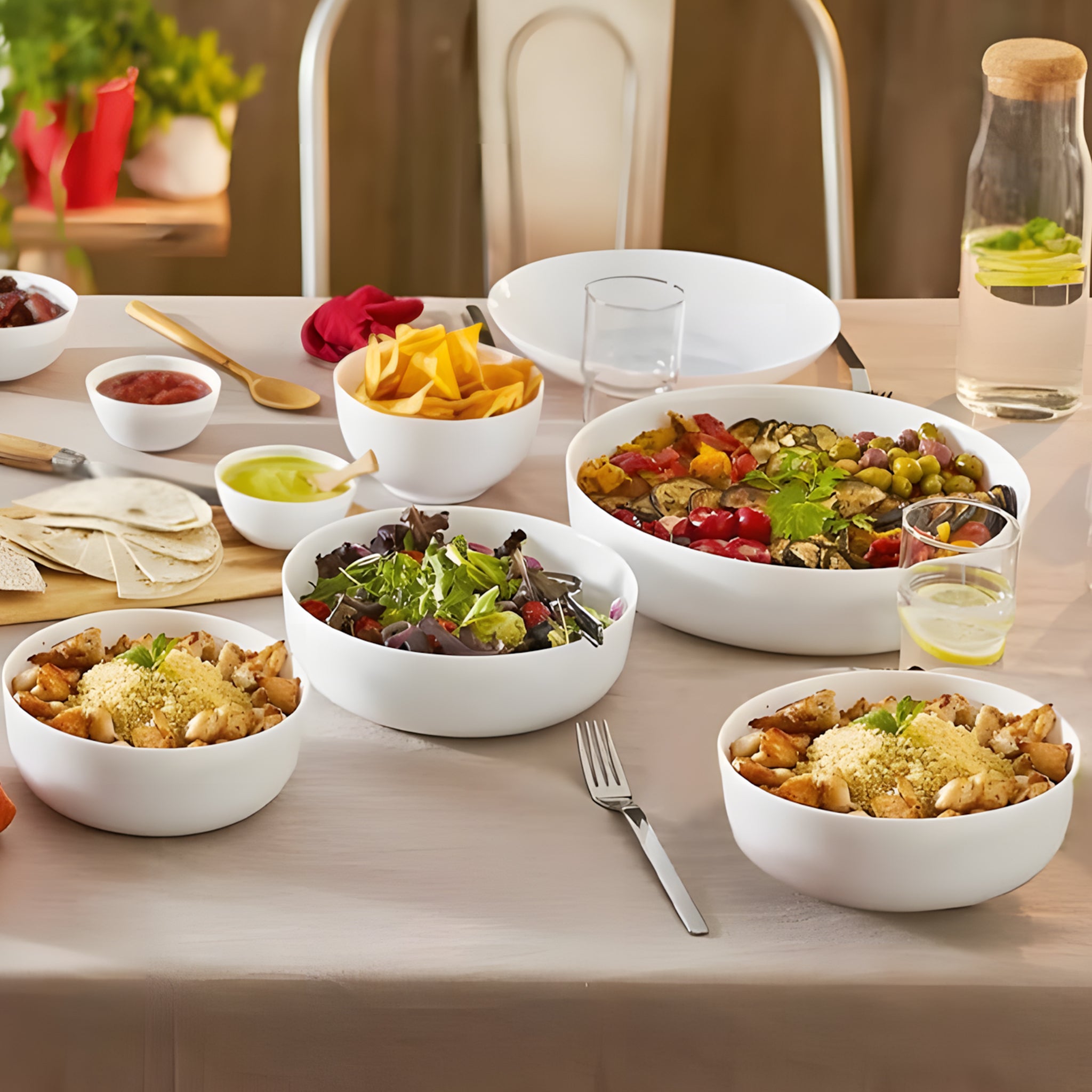 طقم طاجن مدور دوالي 4 ق