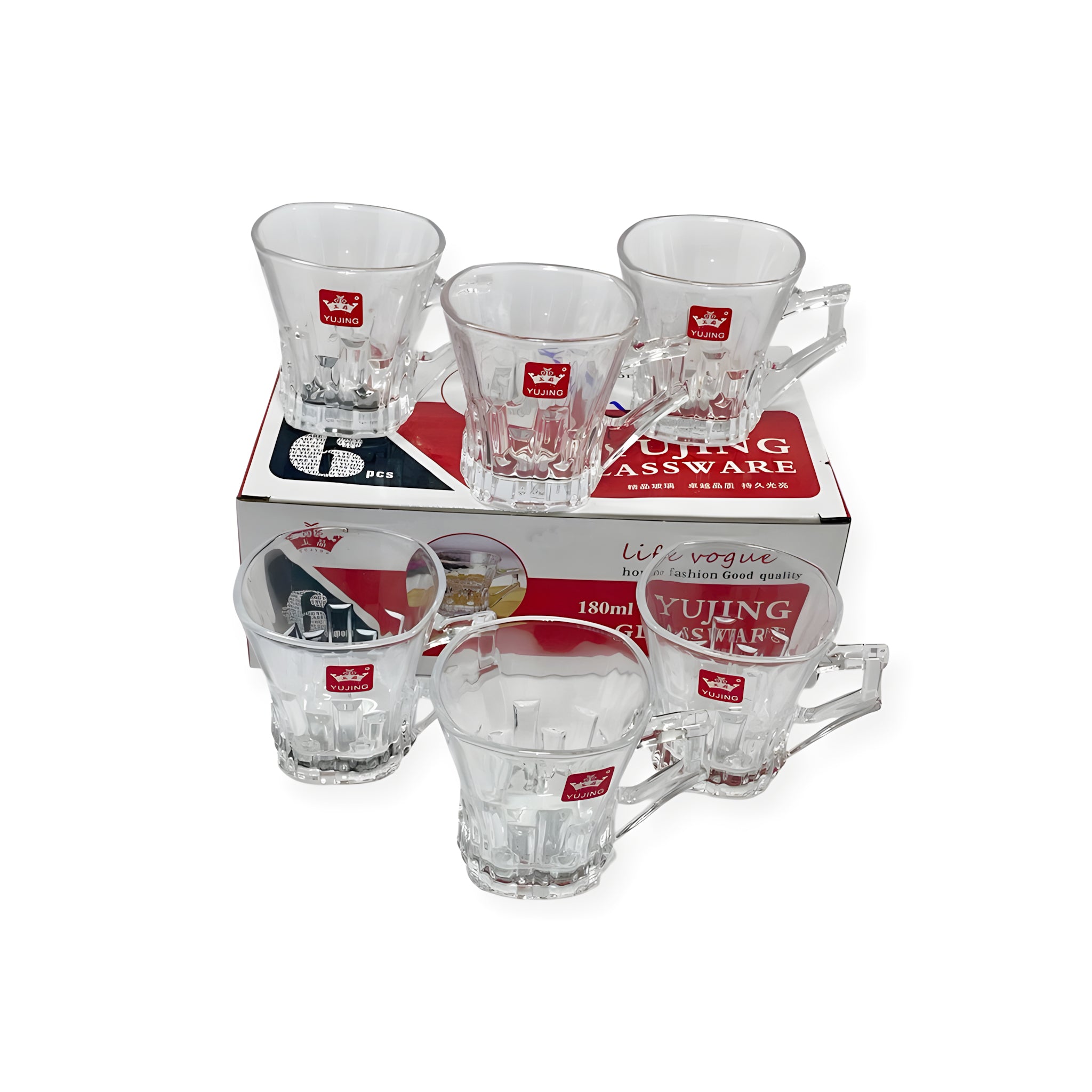 طقم استكانة 6 قطع ماركة Yujing.