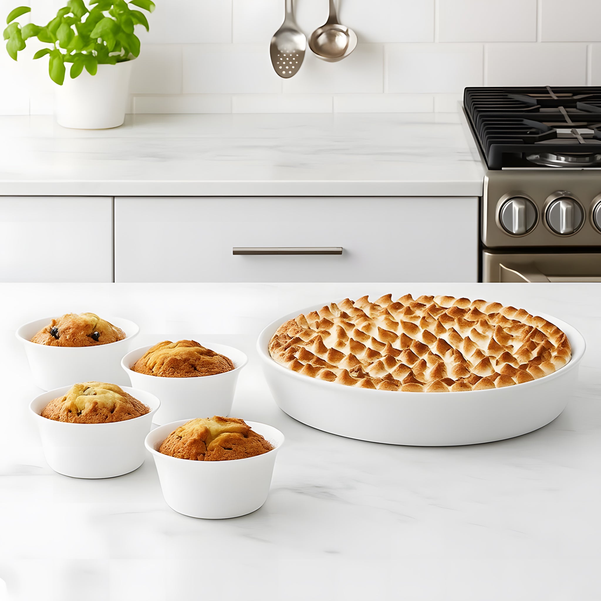 طقم طاجن مدور كارين 5 ق