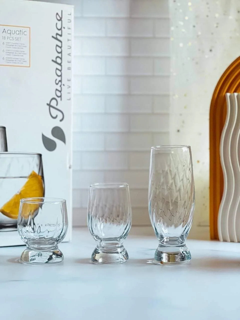 طقم اكواب اكواتيك 18 ق مضلع