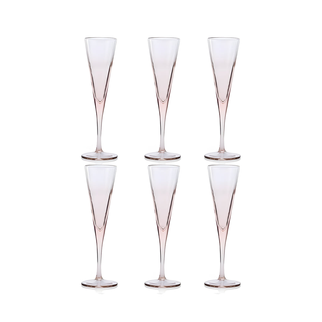 طقم كأس في لاين فلوت بينك 6 قطع 15سل باشابتشي.