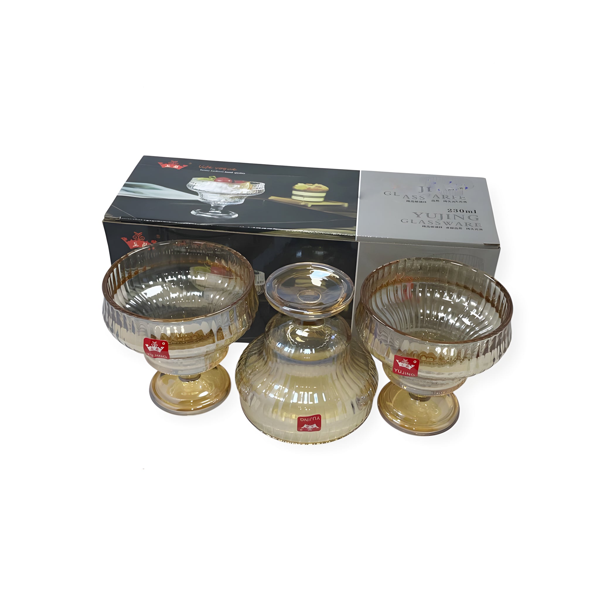 كأس جيلي3 قطعةعسلي190Bماركة Yujing .