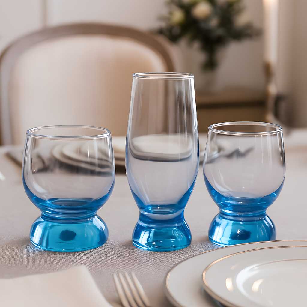 طقم اكواب اكواتيك 18 ق تركواز