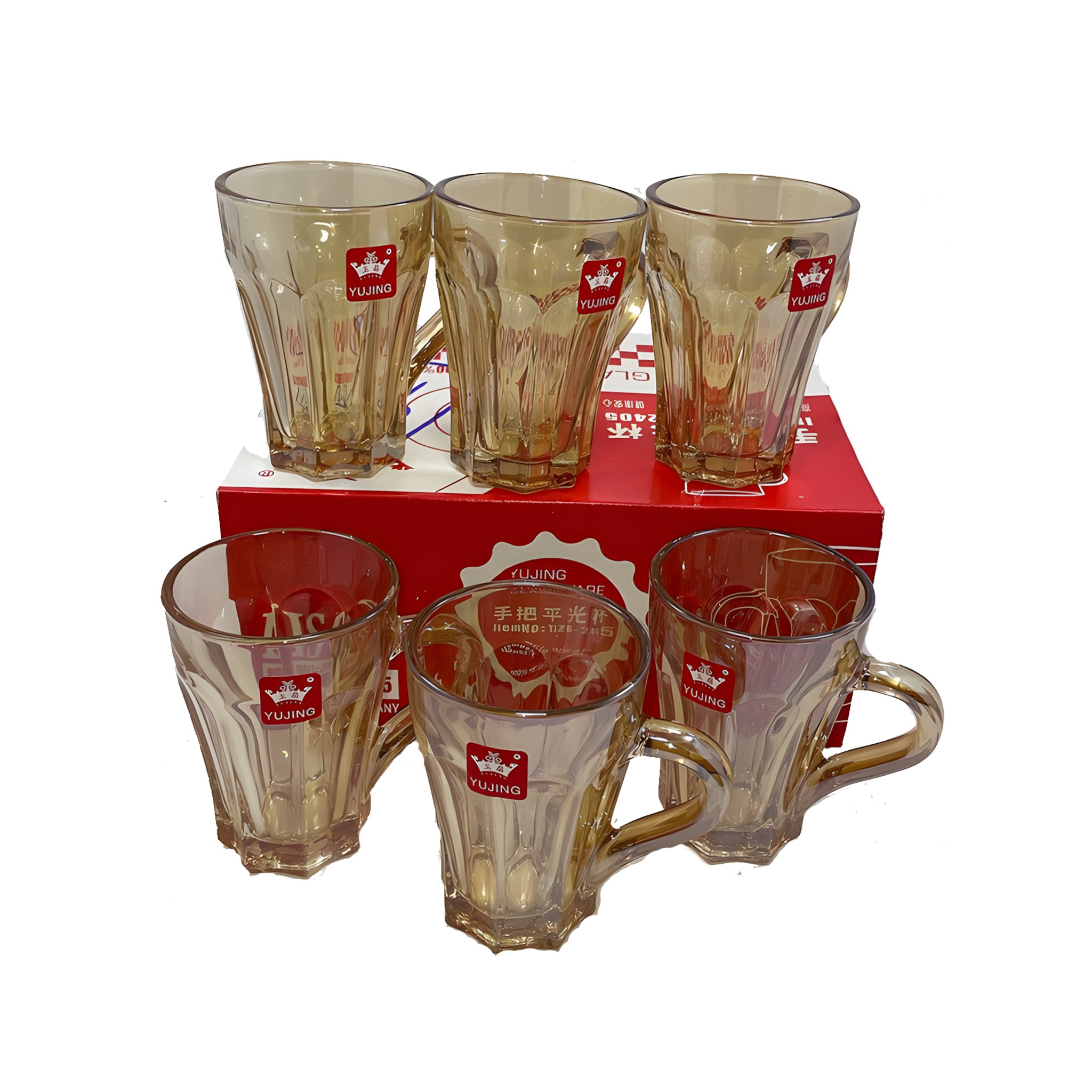 طقم استكانة 6 قطع عسلي 16B ماركة Yujing.