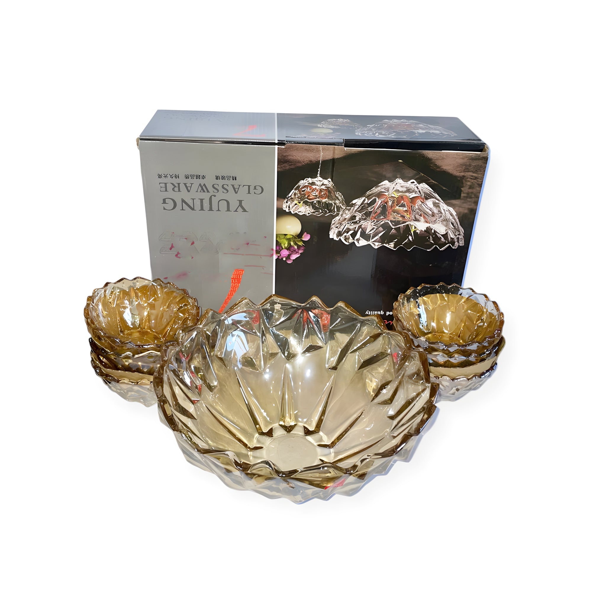 طقم خشاف 7 قطع عسلي 246B ماركة Yujing .