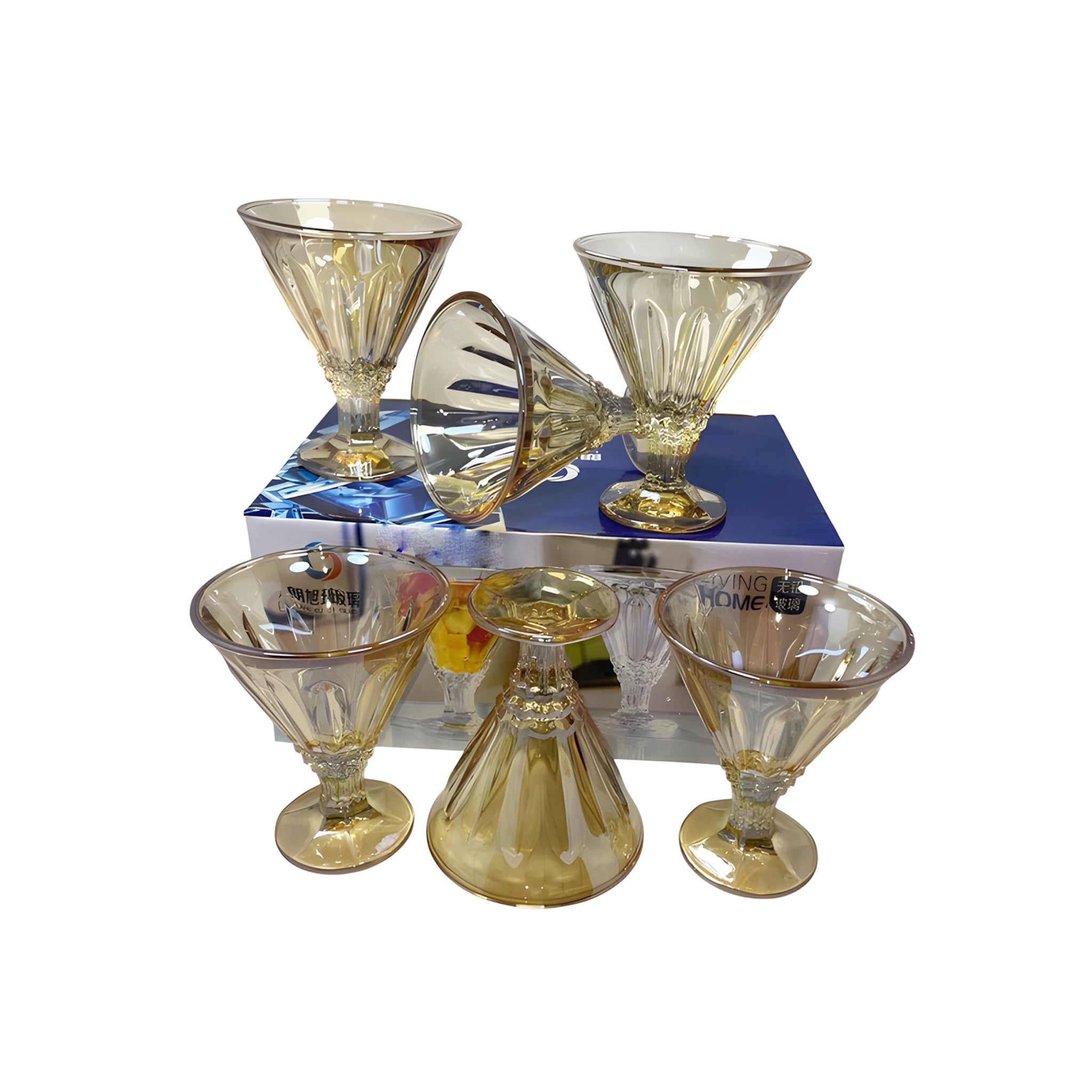 كأس جيلي 6 قطعة عسلي  1268Cماركة Yujing .