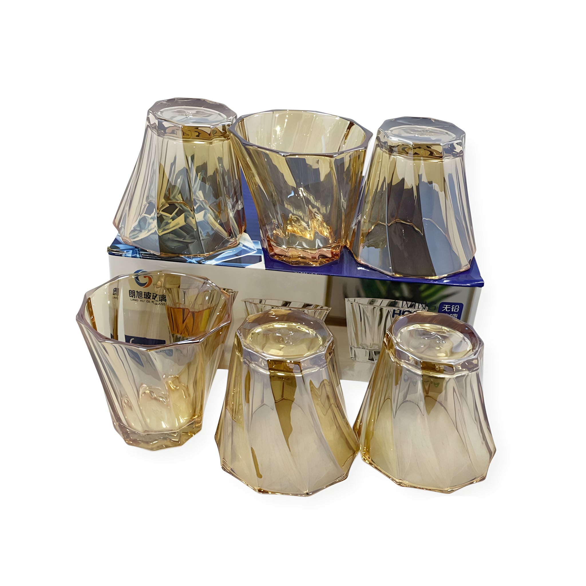 طقم كوب 6 قطع عسلي 1121C ماركة Yujing .