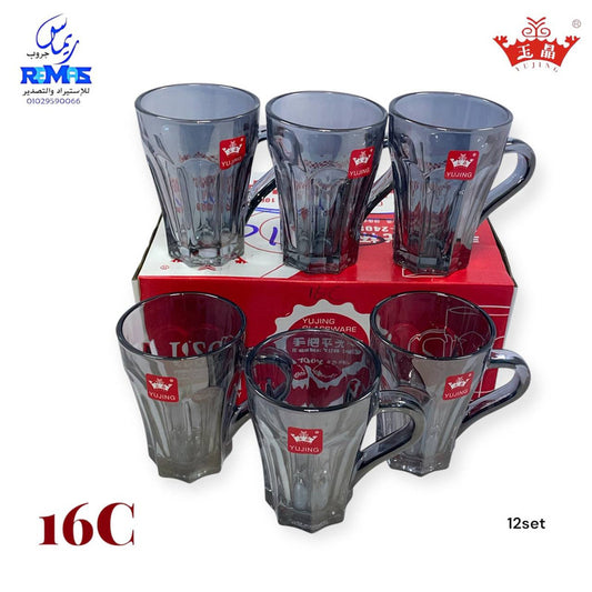 طقم استكانة 6 قطع فاميه 16C ماركة Yujing .