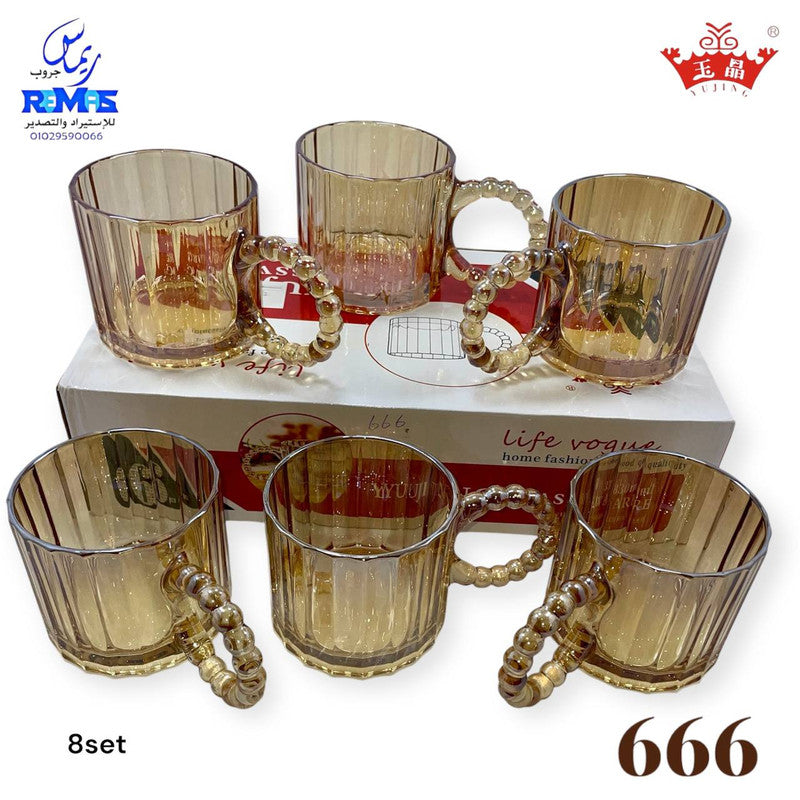طقم مج 6 قطع عقد عسلي ماركة Yujing.